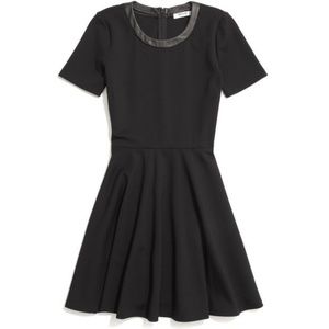 Madewell Women's Black Leather Trim Dress